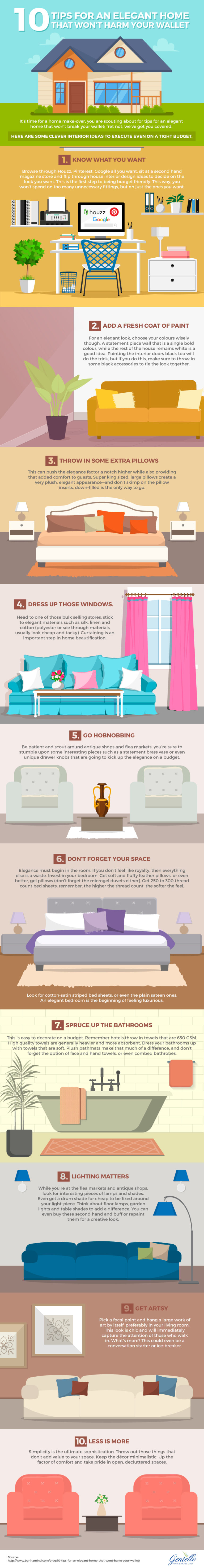 Infographic: 10 tips for an elegant home that won't harm your wallet ...